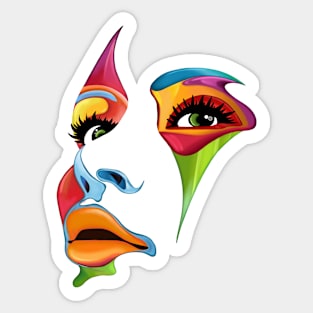 Rainbow face Sticker